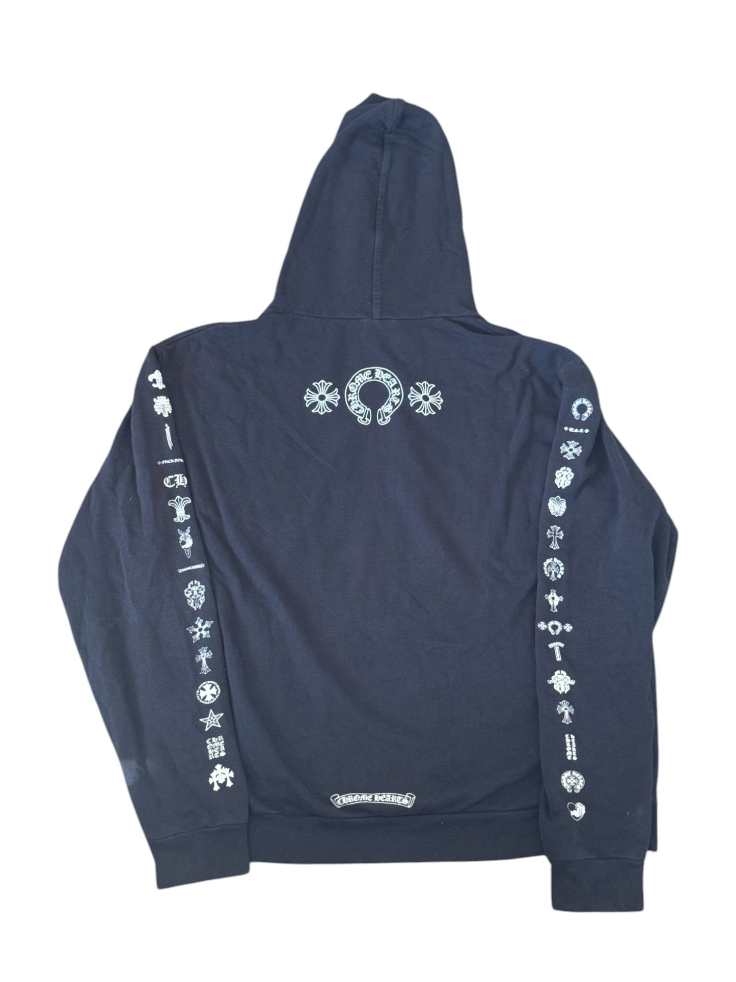 Chrome Hearts Multi Logo Graphic Print Zip Up Hoodie
